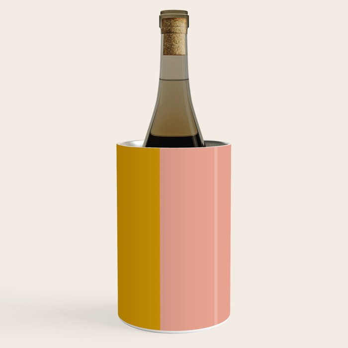 Blush Pink and Mustard Gold Minimalist Color Block Wine Chiller Gallery Image 1
