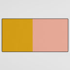 Blush Pink and Mustard Gold Minimalist Color Block Desk Mat Gallery Image 3