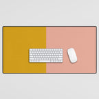 Blush Pink and Mustard Gold Minimalist Color Block Desk Mat Gallery Image 1