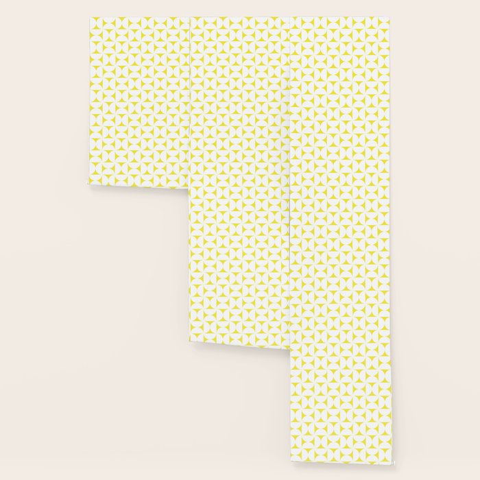Patterned Geometric Shapes CLVIII White and Bright Yellow Wallpaper Gallery Image 3