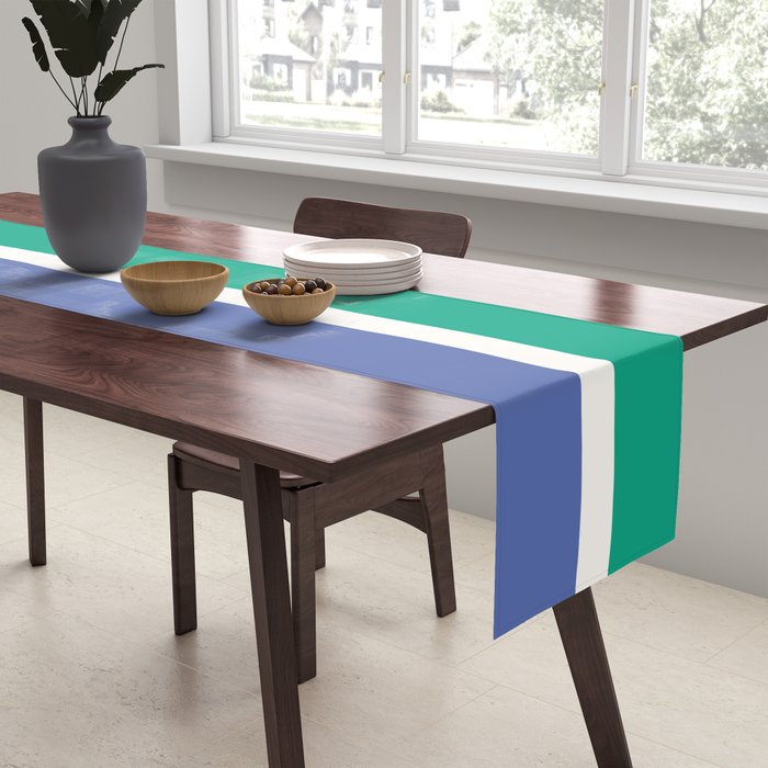 Color Block VI Green Blue Table Runner Gallery Image 2