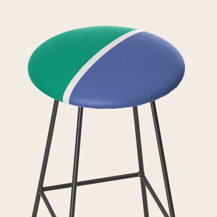 Color Block VI Green Blue Stool Gallery Image 2