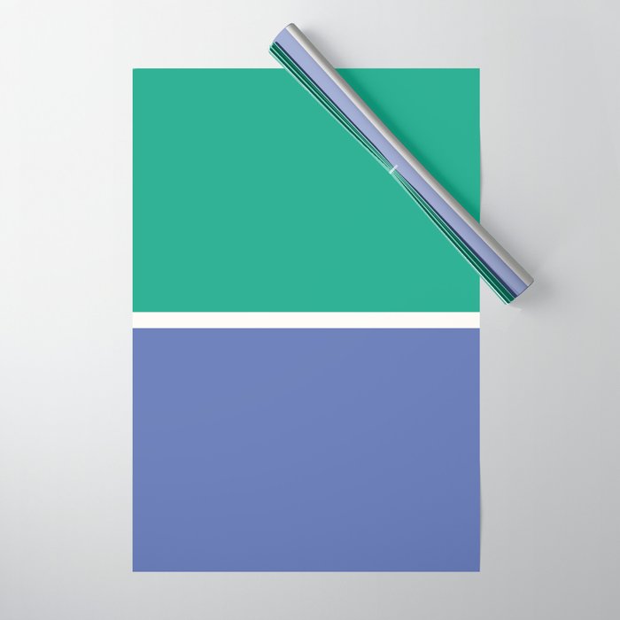 Color Block VI Green Blue Wrapping Paper Gallery Image 1