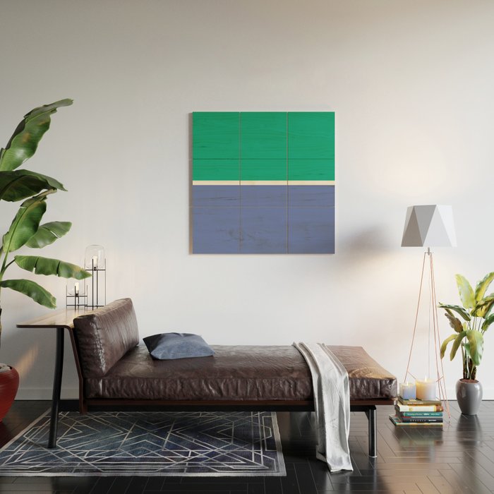 Color Block VI Green Blue Wood Wall Art Gallery Image 2