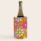 Groovy Floral Retro Garden 60s 70s Flower Pattern Pink Orange Yellow Wine Chiller Gallery Image 2