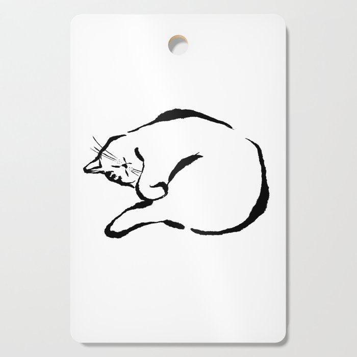 Sleeping Cat Cutting Board Gallery Image 1