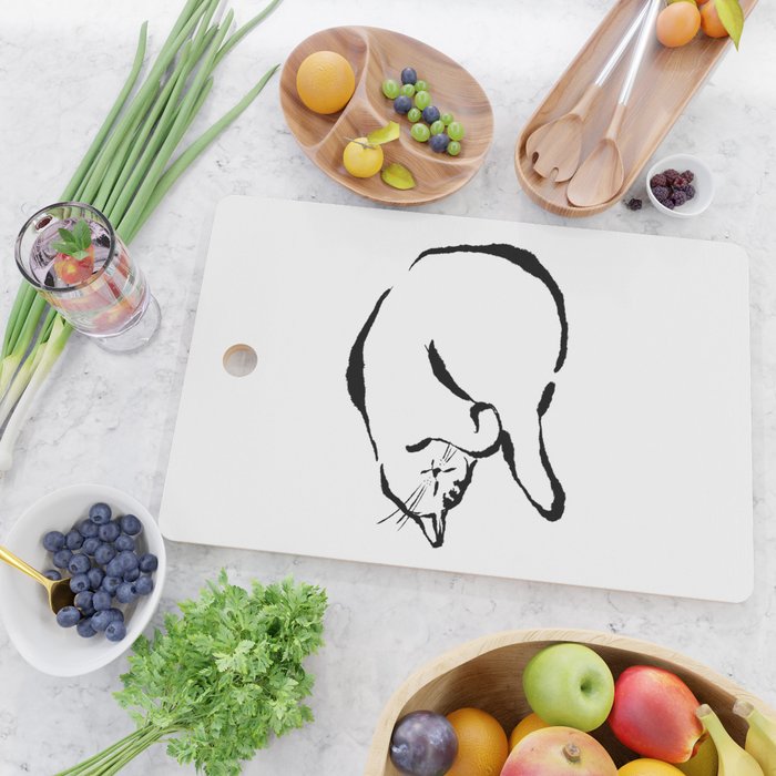 Sleeping Cat Cutting Board Gallery Image 2
