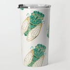 Cicada - Green & Gold Travel Mug Gallery Image 3