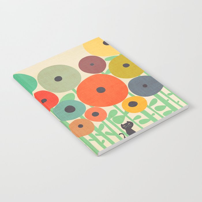 Cat in flower garden Notebook Gallery Image 2