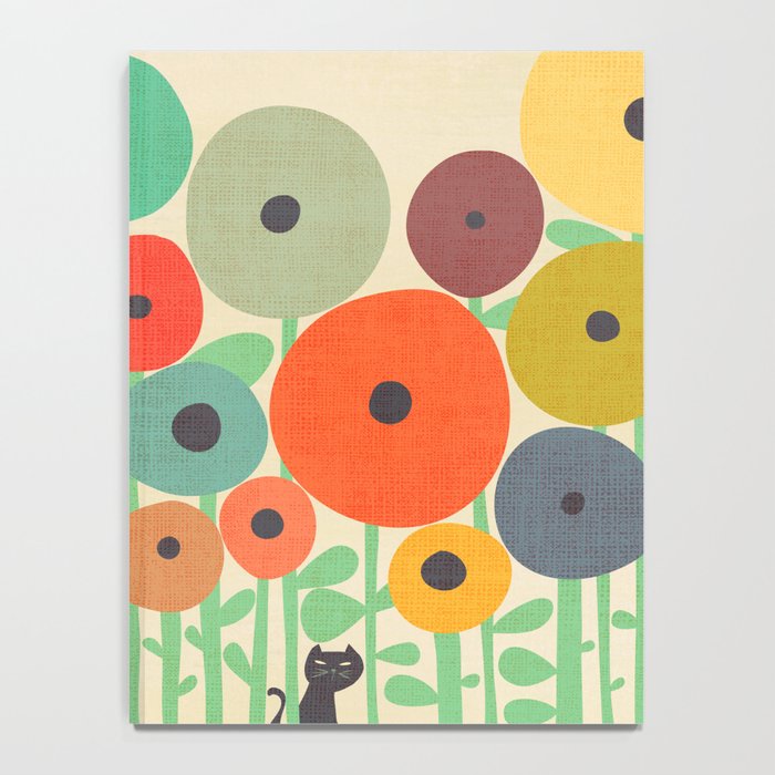 Cat in flower garden Notebook Gallery Image 4