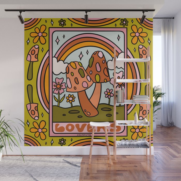 6. The Lovers Mushroom Wall Mural Gallery Image 1
