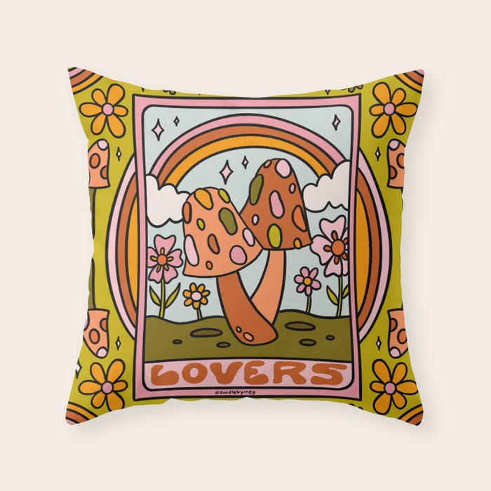 6. The Lovers Mushroom Throw Pillow Gallery Image 6