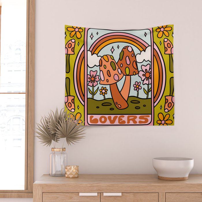 6. The Lovers Mushroom Wall Tapestry Gallery Image 2
