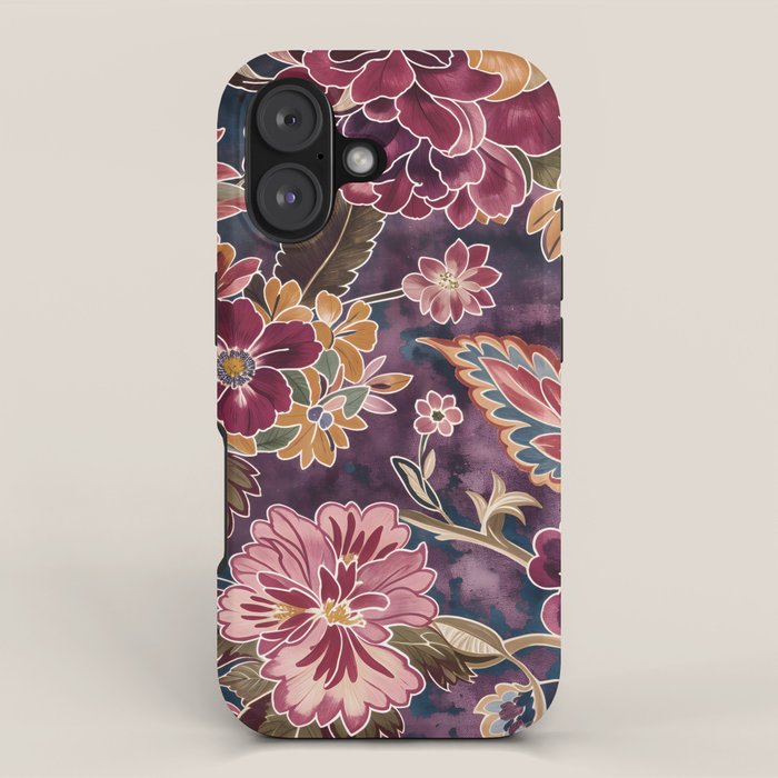 Exotic Plum Bohemian Floral iPhone Case Gallery Image 1