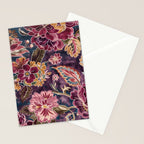 Exotic Plum Bohemian Floral Stationery Card Gallery Image 2