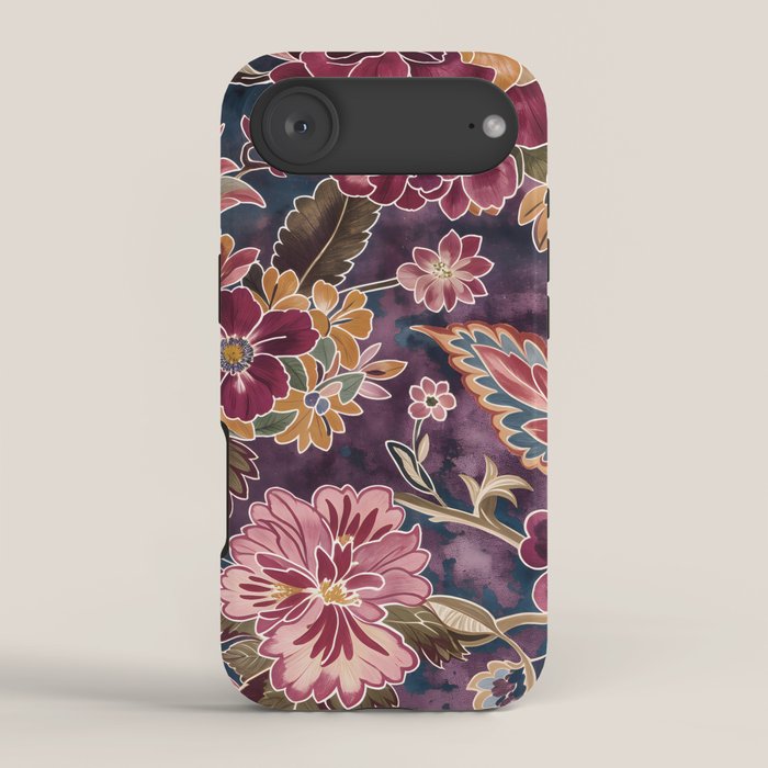 Exotic Plum Bohemian Floral iPhone Case Gallery Image 2