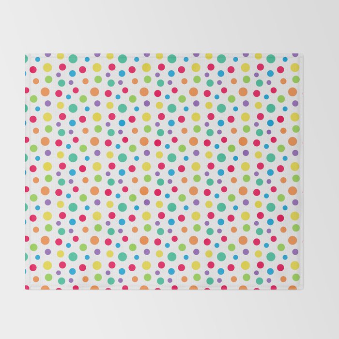 Rainbow Polka Dot Party Throw Blanket Gallery Image 2