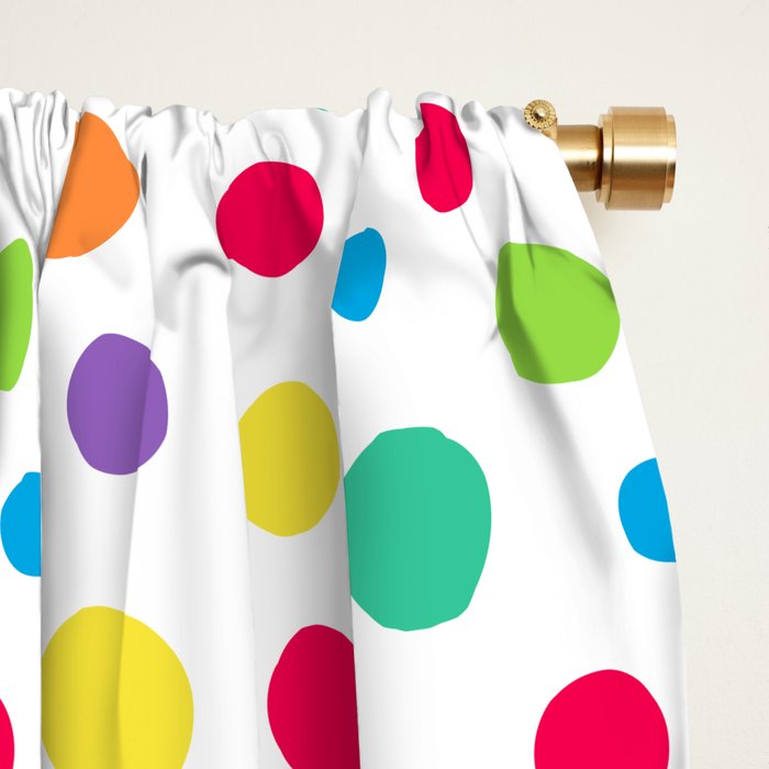 Rainbow Polka Dot Party Window Curtain Gallery Image 2