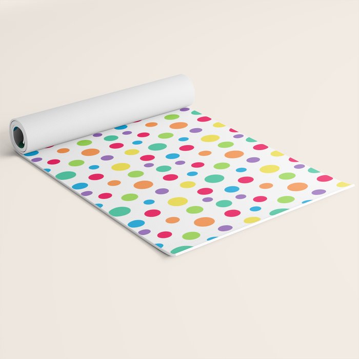 Rainbow Polka Dot Party Yoga Mat Gallery Image 2