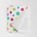 Rainbow Polka Dot Party Throw Blanket Gallery Image 3
