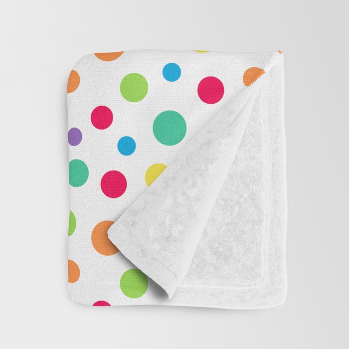 Rainbow Polka Dot Party Throw Blanket Gallery Image 3