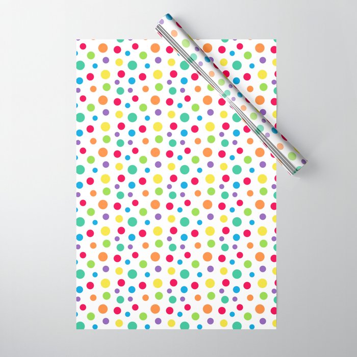 Rainbow Polka Dot Party Wrapping Paper Gallery Image 1