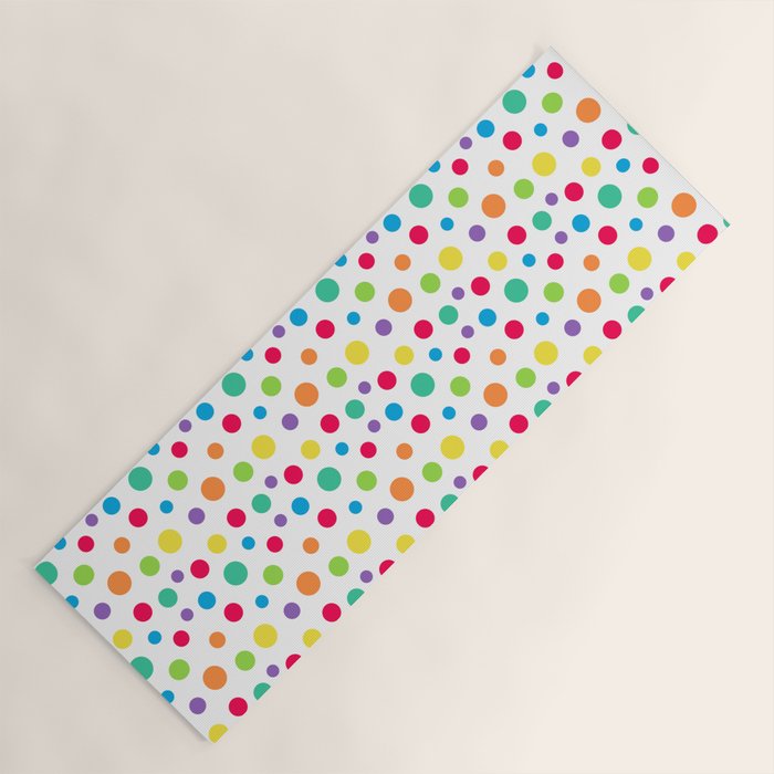 Rainbow Polka Dot Party Yoga Mat Gallery Image 1