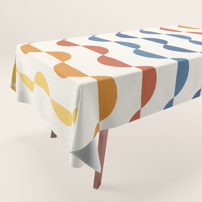 Gwynne Pattern Retro Shapes - Colorful 70's Tablecloth Gallery Image 1