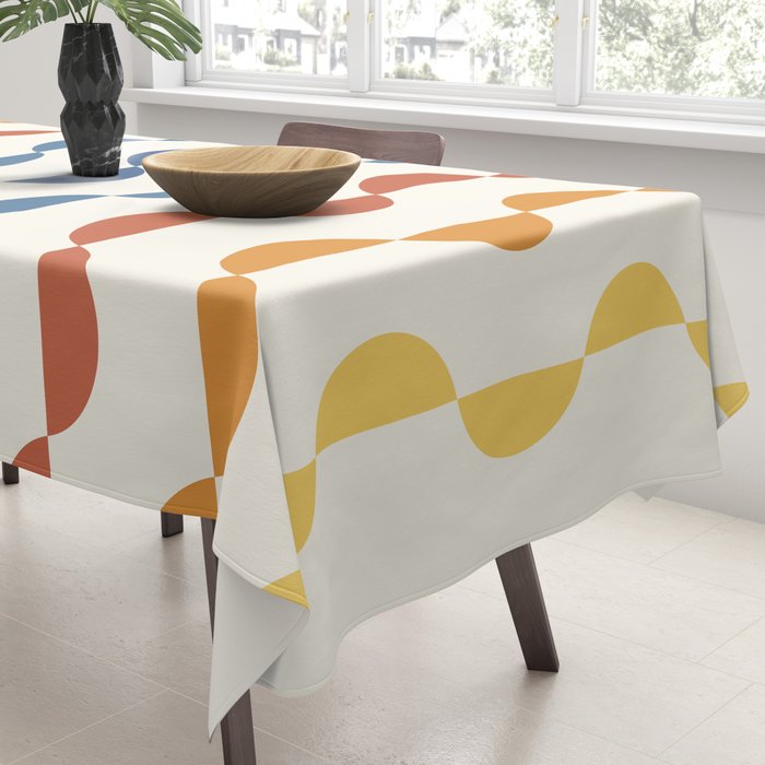 Gwynne Pattern Retro Shapes - Colorful 70's Tablecloth Gallery Image 3