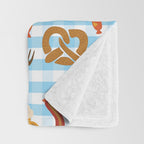 Oktoberfest Prezels Beer Sausages Throw Blanket Gallery Image 3