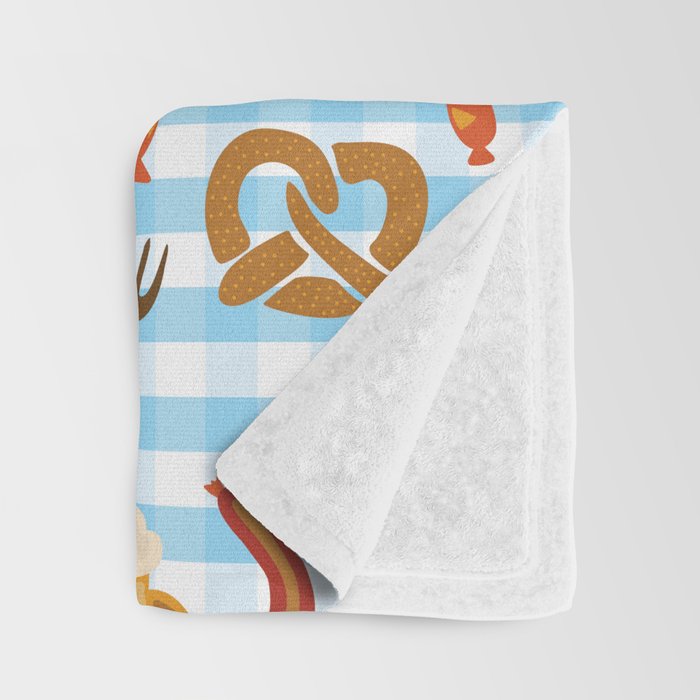 Oktoberfest Prezels Beer Sausages Throw Blanket Gallery Image 3