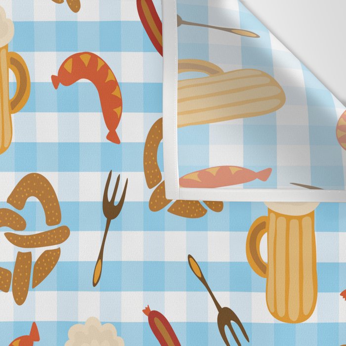 Oktoberfest Prezels Beer Sausages Wall Tapestry Gallery Image 3