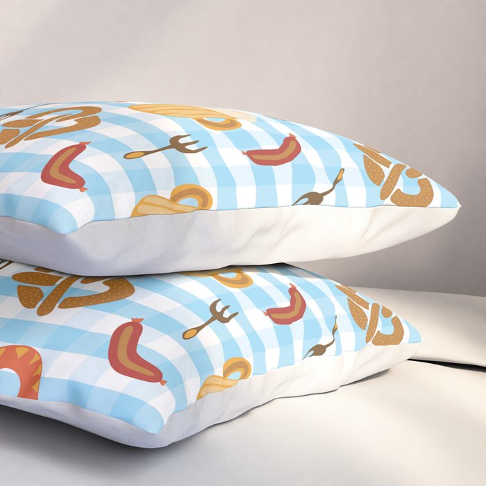 Oktoberfest Prezels Beer Sausages Pillow Sham Gallery Image 3