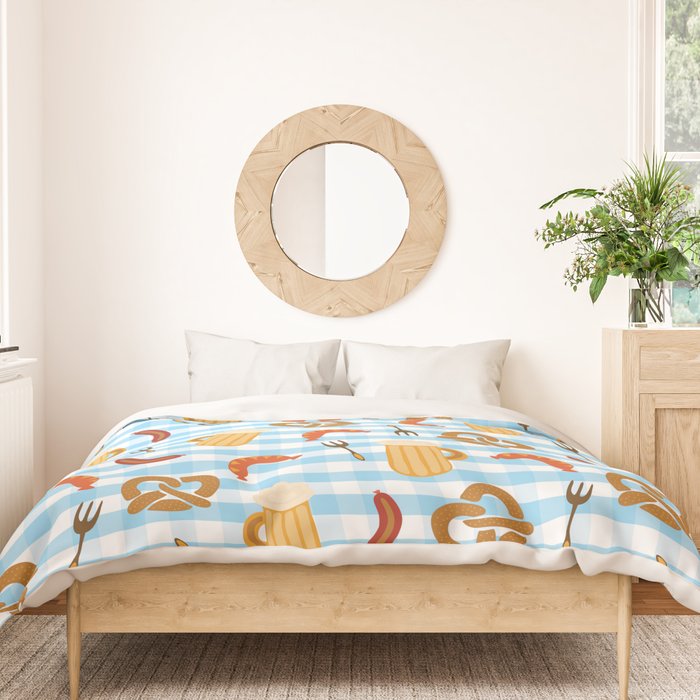Oktoberfest Prezels Beer Sausages Duvet Cover Gallery Image 3