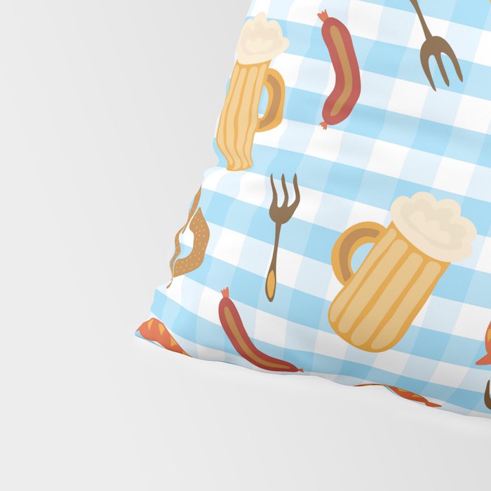Oktoberfest Prezels Beer Sausages Pillow Sham Gallery Image 4