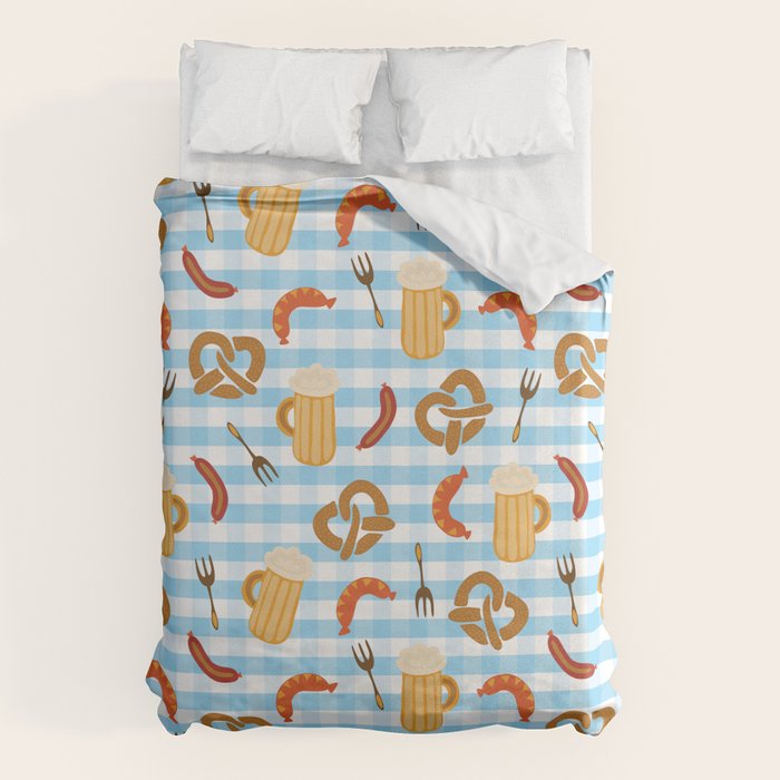 Oktoberfest Prezels Beer Sausages Duvet Cover Gallery Image 1