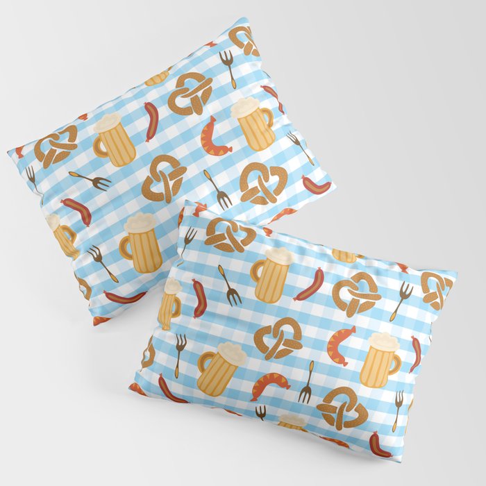 Oktoberfest Prezels Beer Sausages Pillow Sham Gallery Image 1