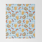 Oktoberfest Prezels Beer Sausages Throw Blanket Gallery Image 2