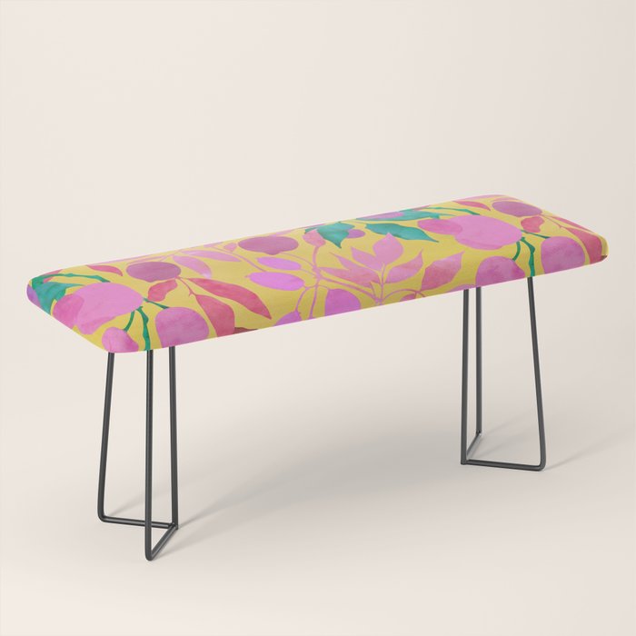 Exotic Fruit Garden Tropical Summer Foliage And Fruit Yellow Bench Gallery Image 1