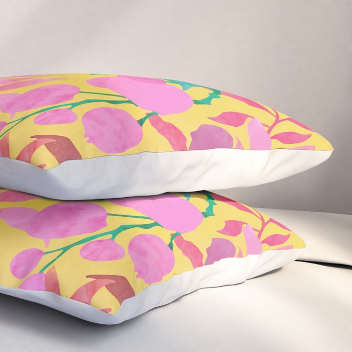 Exotic Fruit Garden Tropical Summer Foliage And Fruit Yellow Pillow Sham Gallery Image 3