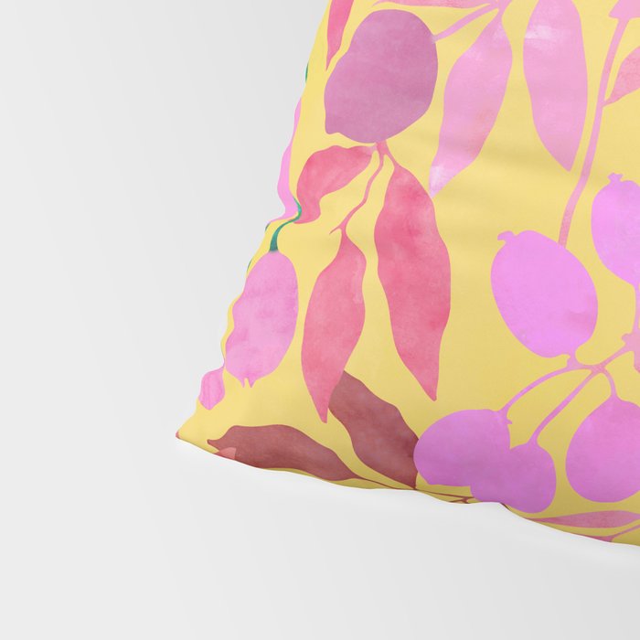 Exotic Fruit Garden Tropical Summer Foliage And Fruit Yellow Pillow Sham Gallery Image 4