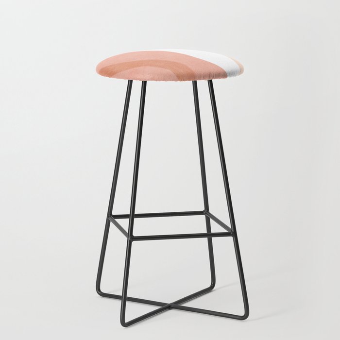 Abstract pink shapes & line art Stool Gallery Image 1