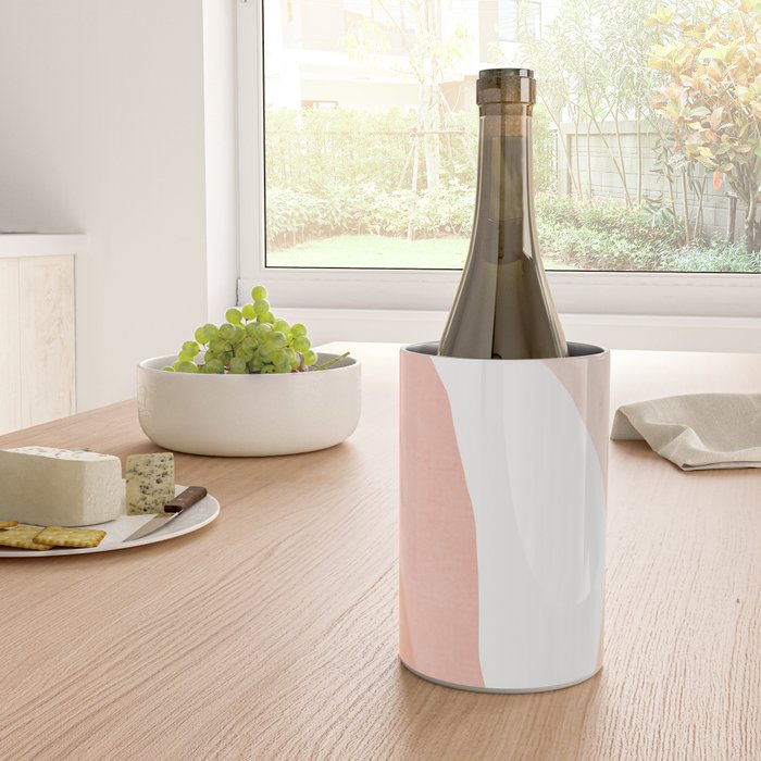 Abstract pink shapes & line art Wine Chiller Gallery Image 4