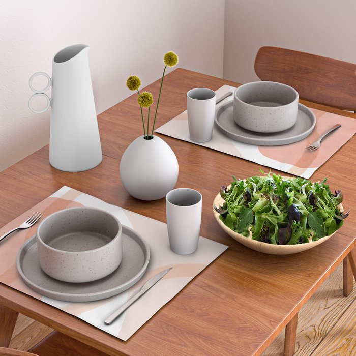 Abstract pink shapes & line art Placemat Gallery Image 2