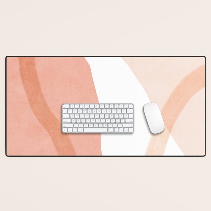 Abstract pink shapes & line art Desk Mat Gallery Image 1