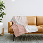 Abstract pink shapes & line art Throw Blanket Gallery Image 1