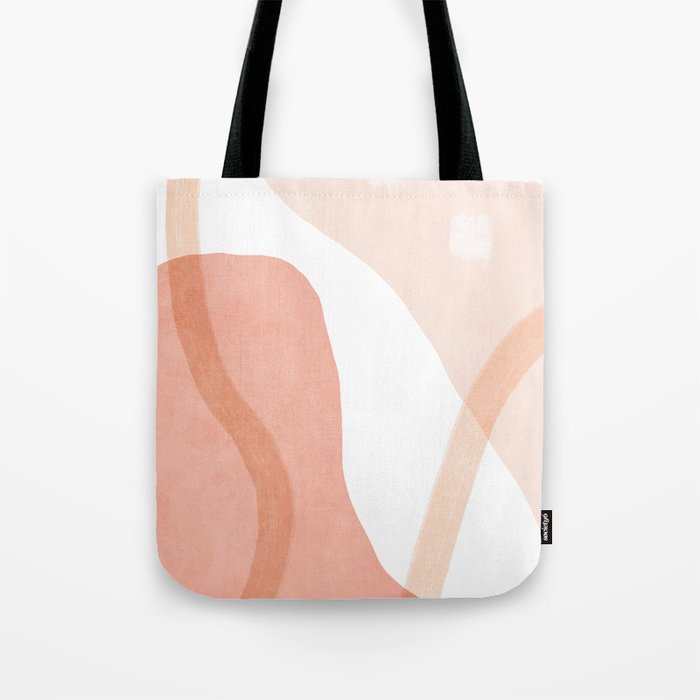Abstract pink shapes & line art Tote Bag Gallery Image 1