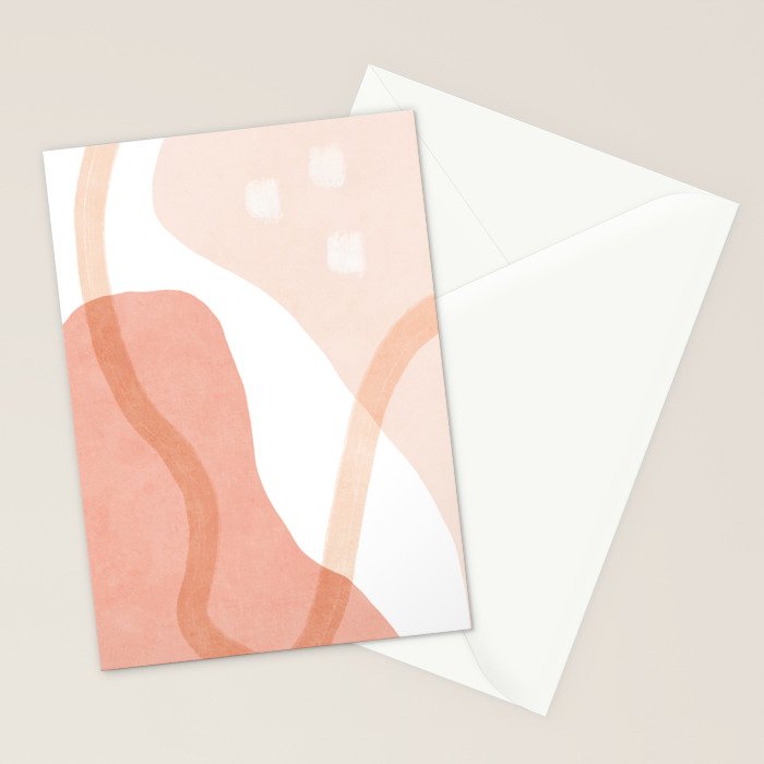 Abstract pink shapes & line art Stationery Card Gallery Image 2