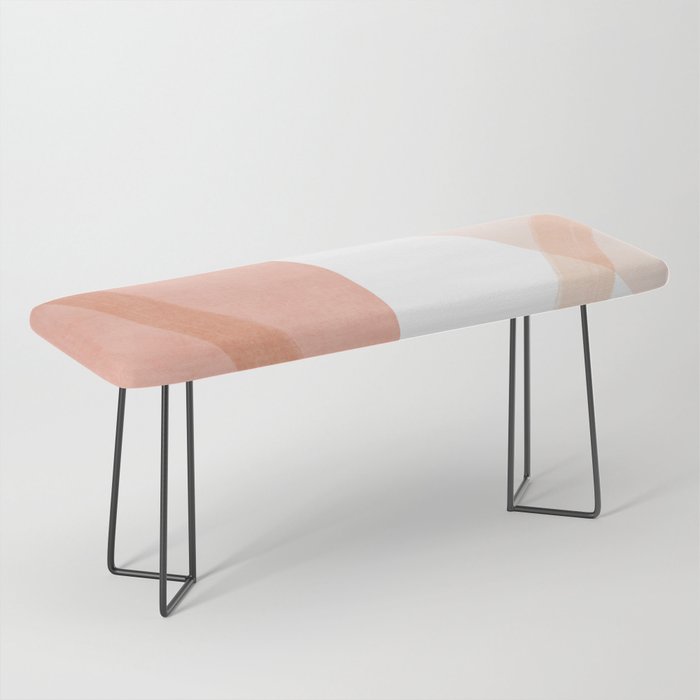 Abstract pink shapes & line art Bench Gallery Image 1