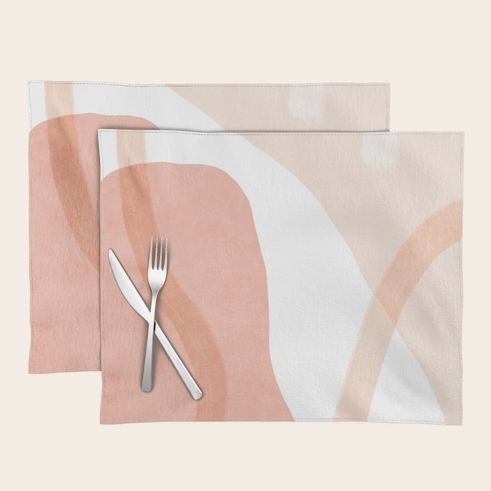 Abstract pink shapes & line art Placemat Gallery Image 1